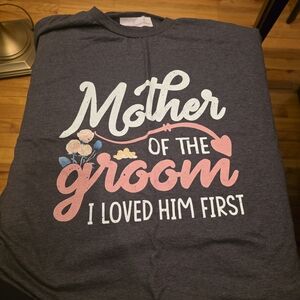 Mother of the Groom Graphic Tee - Gray and Pink